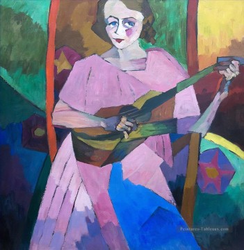Aristarkh Lentulov œuvres - Femme avec guitare Aristarkh Vasilevich Lentulov